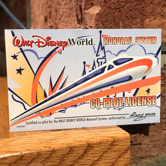 Walt Disney World Monorail Co-Pilot License  Collectable NEW - Picture 3 of 4